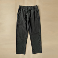 Pantalon d'Été Décontracté en Coton et Lin pour Hommes, Style Chinois, Neuf Points, Taille Moyenne, Coupe Ample Japonaise, Droit