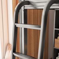 Lit mezzanine pour l'école avec bureaux et bibliothèque lits superposés pour dortoirs peu encombrants lit métallique multifonctionnel avec placard de rangement