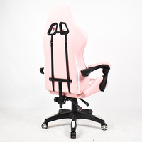 Chaise de jeu en cuir rose, dossier haut, ergonomique, inclinable, accoudoirs articulés pour la maison, le bureau et les jeux