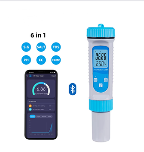Probador de Calidad de Agua hidropónica 6 en 1 Hedao, medidor de PH y salinidad, probador de nutrientes EC Ppm, Control de aplicación para acuarios, jardines, peces - Product Image 6
