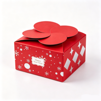 Boîte d'emballage en carton recyclable personnalisée, rose adorable, pour cadeau d'anniversaire, de Nouvel An, avec gaufrage et pelliculage mat