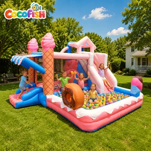 Château gonflable COCOFISH Ice Cream Candy avec toboggan, château gonflable Oxford, aire <span class=keywords><strong>de</strong></span> jeux gonflable extérieure pour enfants avec souffleur - Product Image 1