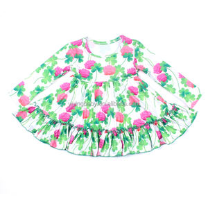 <strong>St</strong>. <strong>patrick</strong> <strong>day</strong> girls outfit Spring girl long sleeve <strong>dresses</strong> wholesale custom lace <strong>dress</strong> Milk silk printed children'<strong>s</strong> <strong>dresses</strong> - Product Image 4