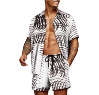 Soldes Exceptionnelles : Ensembles Imprimés Tendance pour Hommes – Chemise Décontractée à Manches Courtes et Short de Plage, Tenues Hawaïennes Élégantes pour les Vacances