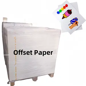 Guangzhou Fabrication Usine Copie Papiers Feuille Offset Papier Sans Bois 56 Gsm 88 Cm