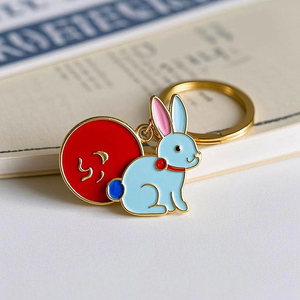 Porte-clés Porte-clés Porte <span class=keywords><strong>Cle</strong></span> mignon papillon chat chien lapin concepteur de luxe personnalisé anime émail dur porte-clés personnalisé - Product Image 4
