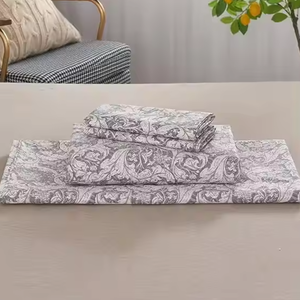 Bông Đôi Được Trang Bị Tấm Ga Giường Đặt 4-Mảnh In Hoa Nhà Máy Mô Hình Đơn Giản Phong Cách Nhà Khách Sạn Sử Dụng Bộ Đồ Giường Polyester Điền Vua - Product Image 5