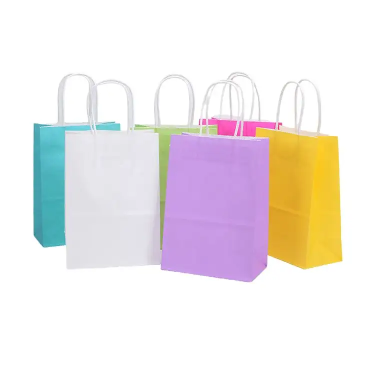 ツイストハンドル付きバルクの印刷可能な天然クラフト紙袋インドクラフト紙袋メーカー宇佐紙ショッピングバッグ