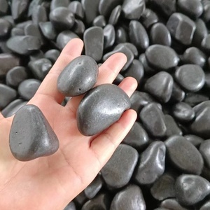 Fabriek Direct Hooggepolijste Zwarte Natuursteen Geplaveide Rivierrots Landschapssteen Voor Buitendecoratie - Product Image 4