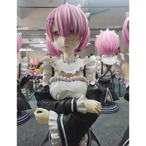 ตกแต่งห้องนั่งเล่นอนิเมะไฟเบอร์กลาส <span class=keywords><strong>REM</strong></span> รูปปั้นที่กำหนดเองเรซิ่น lahm รูป86เซนติเมตรความสูง - Product Image 1