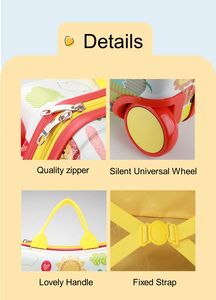 Nueva llegada niños tirando de la carretilla estuche rígido equipaje Spinner niños montar en <span class=keywords><strong>maleta</strong></span> equipaje de 17 pulgadas maletas de embarque - Product Image 6