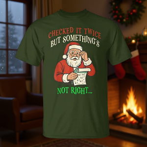 Camiseta con meme de la lista de verificación de Papá Noel de Navidad, ajuste estándar unisex para adultos - Product Image 3
