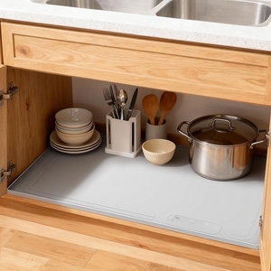 Under Sink Mat Waterproof Silicone Under Sink Mats for Kitchen, Anti-Leak <strong>Shelf</strong> <strong>Liner</strong> &amp; Cabinet Protector with Raised Edge - Product Image 4