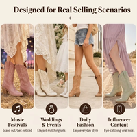 Bottines classiques en cuir pour femme, bottines en cuir marron pour femme, bottines de cowgirl roses pour le quotidien, bottines en cuir faites à la main style ballon