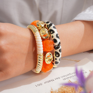 Bracelet enroulé de perles d'eau douce or rose, irrégulier, carré et semi-rond, style rétro, luxe, unisexe, cadeau - Product Image 3