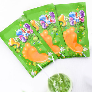 Bonbons en gros Halal saveur fruitée, bonbons pétillants, sucettes géantes, bonbons en forme de <span class=keywords><strong>pied</strong></span> avec <span class=keywords><strong>poudre</strong></span> aigre - Product Image 3