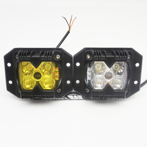 4 Inch <b>Led</b> <b>Work</b> <b>Light</b> Bar Off Road Lighting For Truck With Yellow And White <b>Light</b> Dc Power Plastic Body - Product Image 1