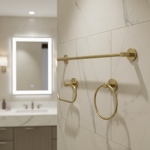 Ensemble d'accessoires de salle de bain en or mat durable en 3 pièces pour usage résidentiel et commercial Meilleur prix - Product Image 1