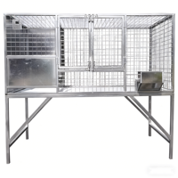 Équipement vétérinaire, cages de reproduction pour chiens durables en acier galvanisé avec mangeoires pour achat en gros