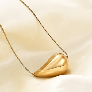 Collar de Cadena de Serpiente de Acero Inoxidable con Forma de Lágrima, 32 mm, Dorado y Plateado, para Uso Diario, Regalo, Joyería - Product Image 3