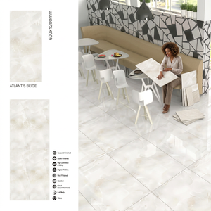 Azulejos de Porcelana Pulida Esmaltada en Gris Mármol Alecia, 600x1200mm, Acabado Brillante para Pisos y Paredes, Diseño de Interiores - Product Image 4