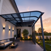 Pergola semi-fermée pour terrasse de jardin, auvent en aluminium avec toit en polycarbonate, salon extérieur, protection UV, imperméable, OEM