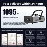 Machine à brouillard à température constante 1500W, machine à fumée compacte pour bar, pulvérisateur de brume LED coloré haute puissance pour scène, télécommande/double commande