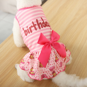 Vêtements pour chiens, nouvelle robe de princesse, polyester hautement élastique, commerce extérieur transfrontalier, Europe, Amérique, joyeux anniversaire, vêtements pour animaux de compagnie, lot - Product Image 4