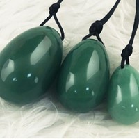 Boules d'exercice pour resserrer le vagin en pierre précieuse sculptée, forme ovale, portables