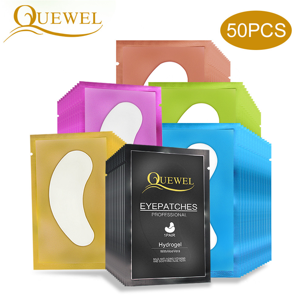 Патчи Quewel под глаза, средства для красоты, безворсовые подушечки для ресниц, гелевые патчи для глаз, водонепроницаемые подушечки для глаз