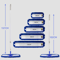 Têtes de serpillière antibactériennes en acrylique réutilisables personnalisées, remplacement de serpillière plate en microfibre pour le nettoyage des sols commerciaux, recharges