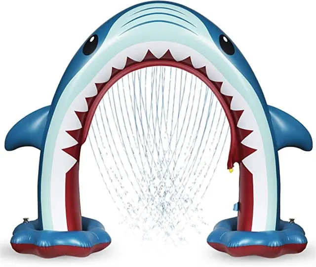 Arroseur gonflable d'été en forme de requin pour enfants, jouets aquatiques d'extérieur pour le jardin