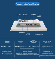 Panel PC Industrial HMI de 12 Pulgadas con Amplio Rango de Temperatura, Alimentación de 9-36V CC, Doble LAN, Doble COM, 4 USB, Windows, Linux