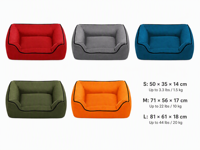 Canapé-lit pour chien rectangulaire confortable en tissu Oxford amovible et lavable toute saison, avec dossier, imperméable, durable et confortable