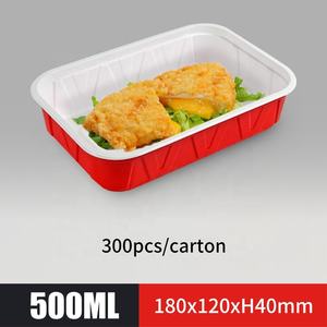 Caja de embalaje de almuerzo desechable de 2 compartimentos apta para microondas Contenedores de almacenamiento de preparación de alimentos calentados con tapa de plástico - Product Image 3