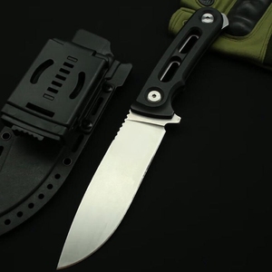 Cuchillo de Bolsillo Táctico Personalizable OEM de Alta Calidad con Hoja Recta de Acero Inoxidable Damasco y Mango G10 DIY - Product Image 2