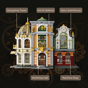 Steampunk Explorers: Empresas personalizadas pueden diseñar bloques de construcción de pequeñas partículas compatibles con logotipos, cabaña de playa tropical - Product Image 4