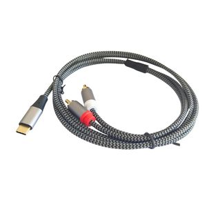 1.5m USB C kỹ thuật số AUX để 2 <span class=keywords><strong>RCA</strong></span> Nam để nam âm thanh phụ trợ y Splitter cáp cho Microphone loa đa phương tiện truy cập - Product Image 6