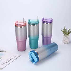 Mug de voyage isotherme de luxe en acier inoxydable Ice Bully Boba Beer Mug, laqué, 30oz, à changement de couleur progressif, avec paille - Product Image 5
