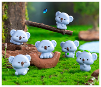 Accessoires de décoration de jardin 3D animaux de dessin animé Mini mignon résine Koala branche enfants Figurines en gros en vrac Capsule jouets