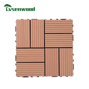 100% di riciclaggio Wpc Decking Piastrelle 30X30 Profondo Goffratura Decking Wpc Pavimenti per Esterni