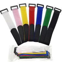 Attaches-câbles multi-usages en nylon 100% avec boucle auto-agrippante, réutilisables, colorées, réglables, avec boucle