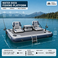 Plateforme de pêche gonflable OEM avec logo personnalisé, sièges antidérapants et échelle pour le plaisir en plein air dans les stations balnéaires lacustres