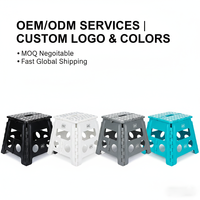 Tabouret pliable en plastique OEM ODM, capacité de charge 330 lb, tabouret pliant multifonctionnel en plastique avec poignée