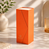 Boîte cadeau pliante de luxe haut de gamme orange, emballage cosmétique personnalisé, coffret de soins de la peau et de parfums premium