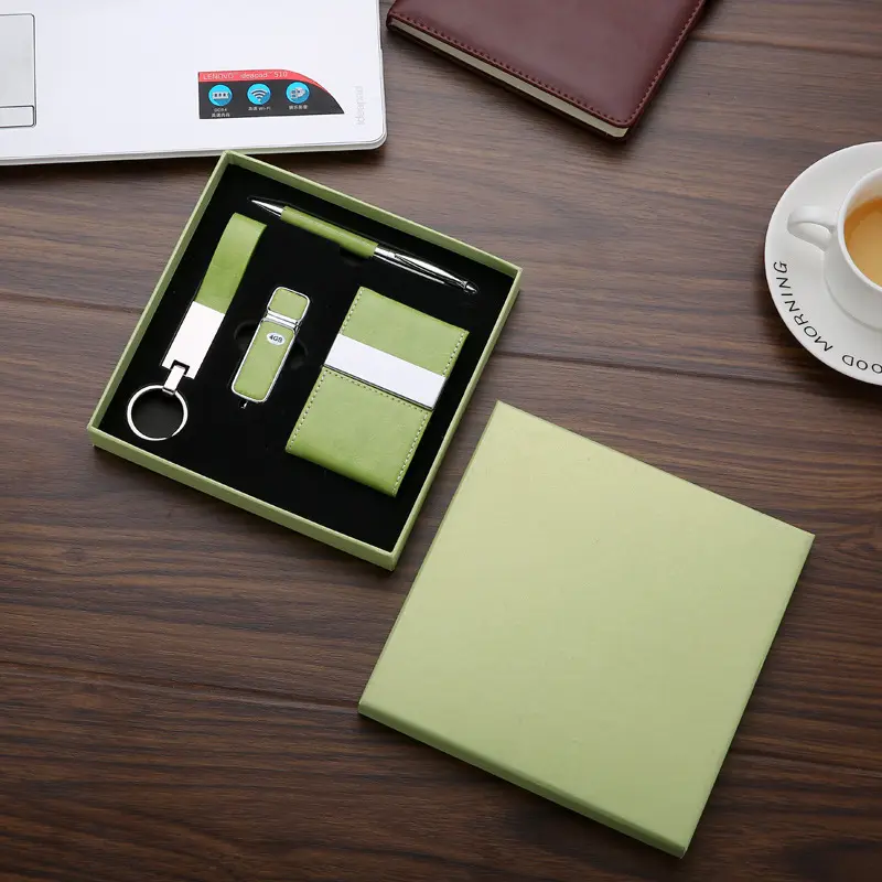 Зеленый 4 набора 8 г USB с подписью ручка брелок визитная карточка чехол с пользовательским логотипом для бизнес-подарка