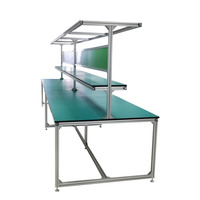 Nouvelle table de travail antistatique personnalisée en alliage d'aluminium anodisé argenté pour usine, atelier, ligne d'assemblage et inspection