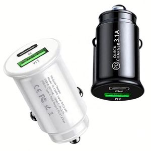 Universal PD Car Charger 3.1A Fast Charging A+C Dual <b>USB</b> Car Charger Power <b>Adapter</b> with Box Package - Product Image 1