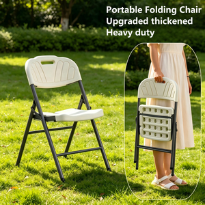 Wholesale HDPE Blow Molded White Foldable <strong>Stackable</strong> Plastic <strong>Chair</strong> Portable <strong>Garden</strong> for Wedding Outdoor Party Workshop Warehouse - Product Image 1