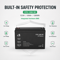Batterie LiFePO4 LFP CFE-1280 SE 12,8V 100Ah avec BMS IP65, 3000 cycles, pour onduleur SolarEdge, applications solaires marines et systèmes de secours solaires